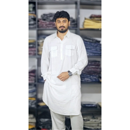 Cotton Kabli Set- White
