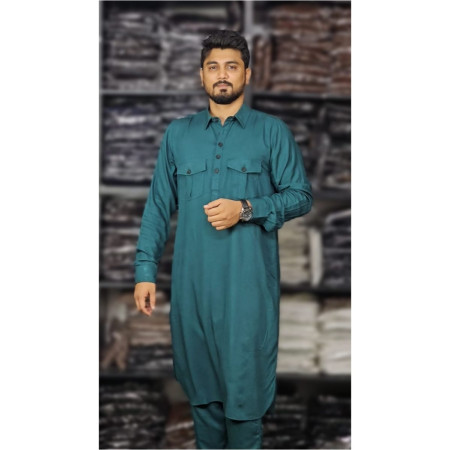 Cotton Kabli Set- Petrol