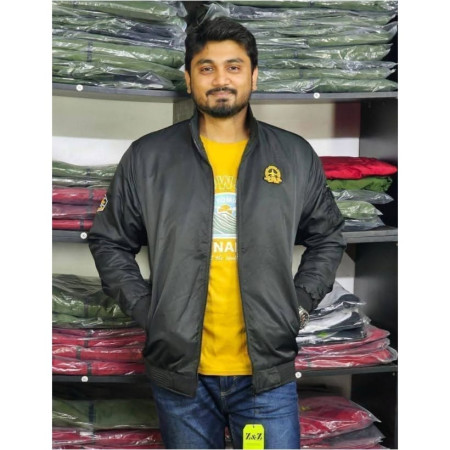 Winter high neck padding jacket micro - Logo - Black
