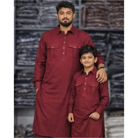 Father & Son Matching kabli combo - Maroon