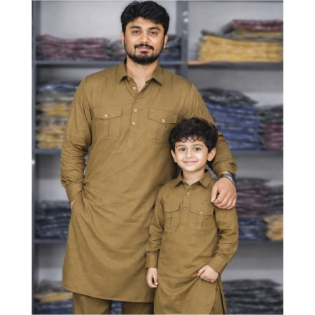Father & Son Matching kabli combo - Olive