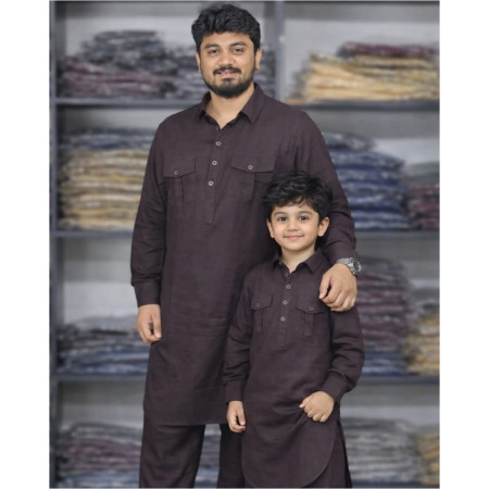 Father & Son Matching kabli combo - Coffee
