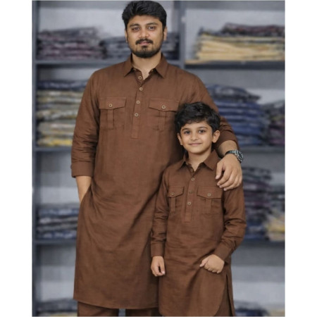 Father & Son Matching kabli combo - Chocolate
